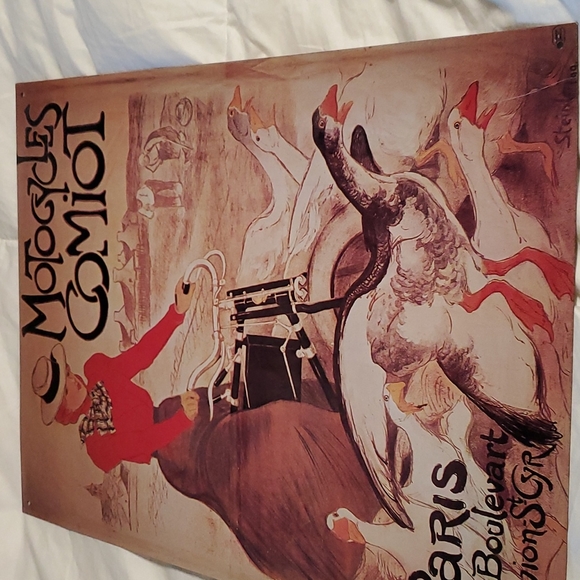Paris France Tin Metal Art poster Motocycles Comiot - Picture 4 of 7